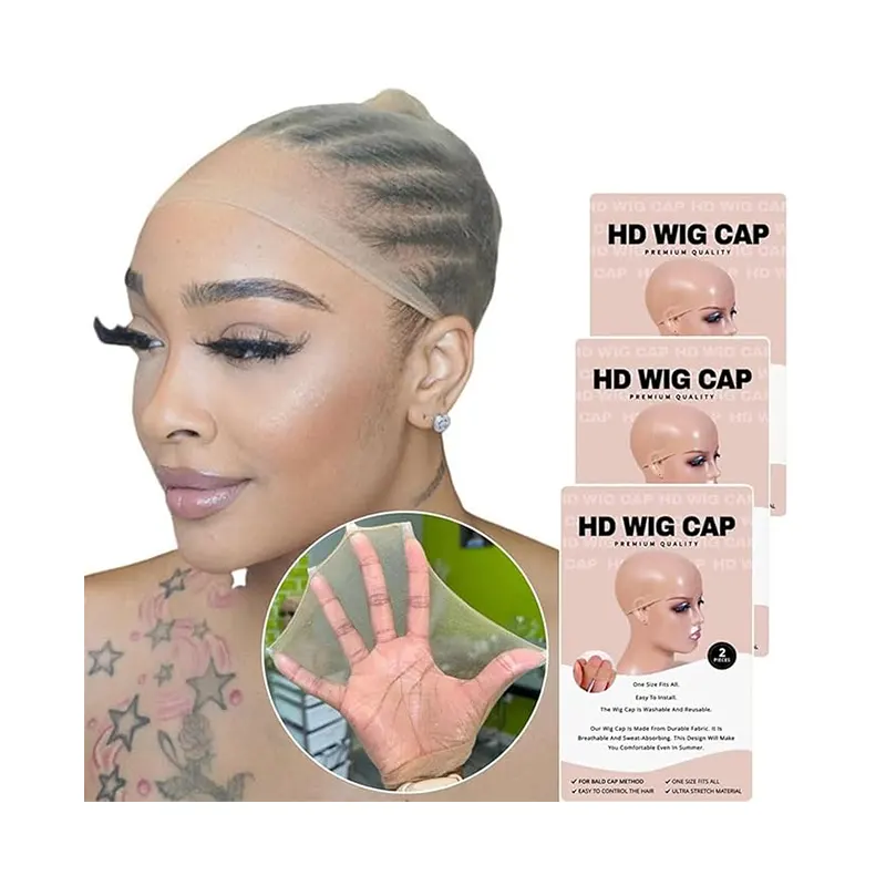 Bald Wig Cap HD Transparent Skin like Stretchy Breathable