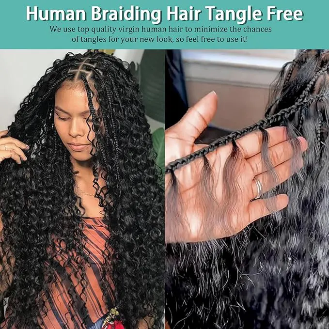 Deep Wave Bulk Human Hair for Braiding Natural Texture