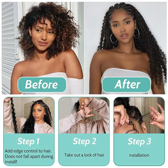 Deep Wave Bulk Human Hair for Braiding Natural Texture