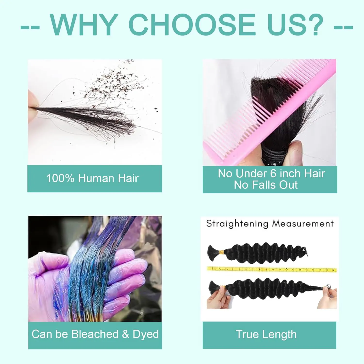 Deep Wave Bulk Human Hair for Braiding Natural Texture