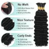 Deep Wave Bulk Human Hair for Braiding Natural Texture