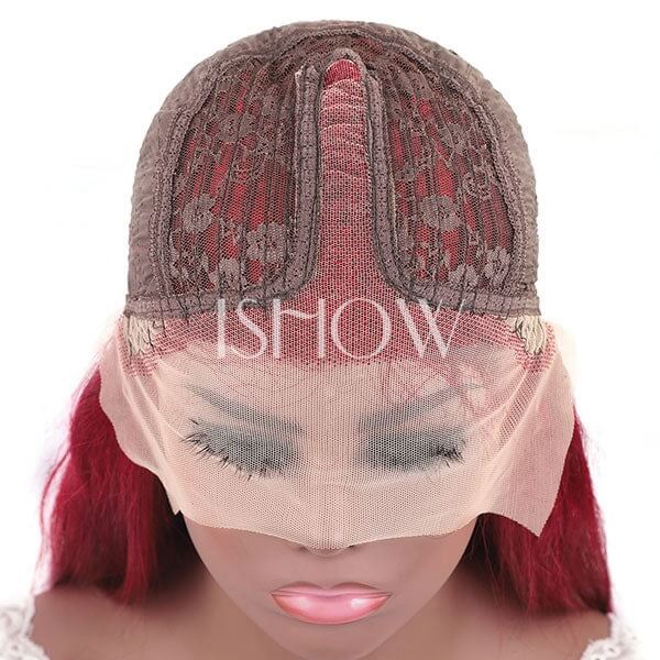 Burgundy Lace Front Wig 13x4 Straight Hair Bold Sleek Look