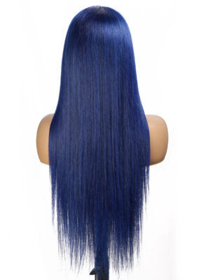 Dark Blue Wigs 13x4 Lace Front Bold Color Sleek