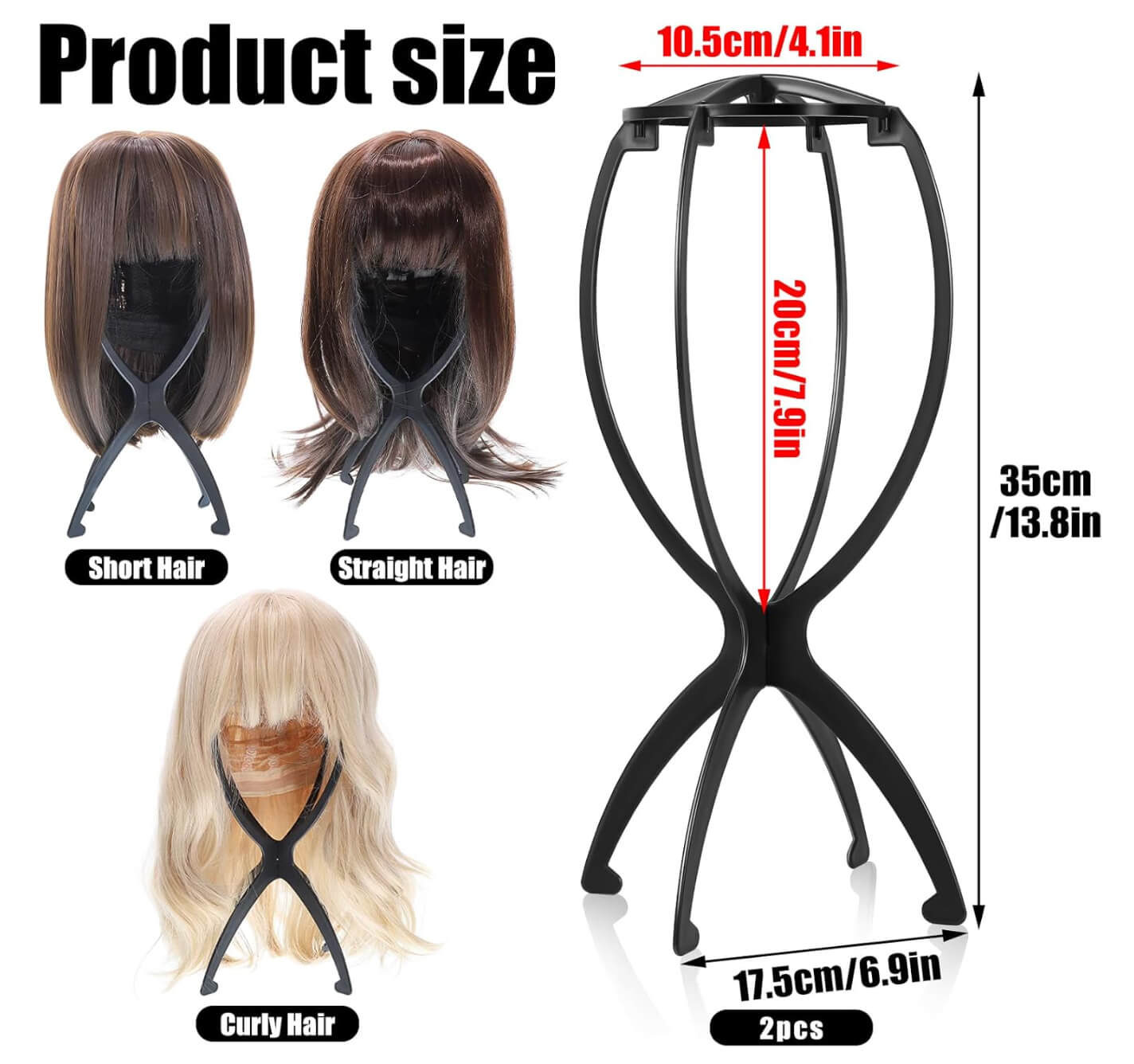 Wig Head Stand Lightweight Durable Display Styling Holder