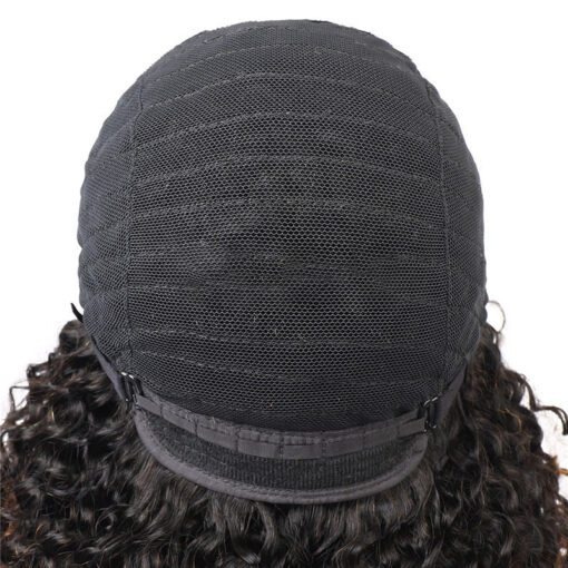 Afro Kinky Curly Wig with Bangs Human Hair Natural Volume