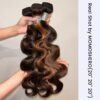 Honey Brown Human Hair Bundles Soft Shine Natural Color