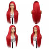 13x4 Lace Red Straight Wig Human Hair Sleek Vibrant
