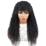 Afro Kinky Curly Wig with Bangs Human Hair