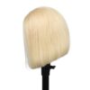 Bob Cut Blonde Wig T Lace Human Hair Natural Shine Sleek