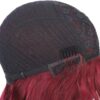 burgundy wig long straight hair with blunt bangs