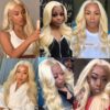 Long Blonde Wavy Wig 13x6 Lace Front Body Wave Human Hair