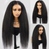 Yaki Straight Hair Wig 13x4 Lace Human Hair Natural Finish