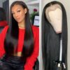Straight Human Hair Wig Glueless Lace Front Sleek Look