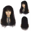 Afro Kinky Curly Wig with Bangs Human Hair Natural Volume