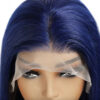 Dark Blue Wigs 13x4 Lace Front Bold Color Sleek Natural Look
