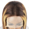 Honey Blonde Bob Wig with Highlights T Lace Front Sleek