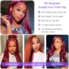 Burgundy Lace Front Wig 13x4 Straight Hair Bold Sleek Look