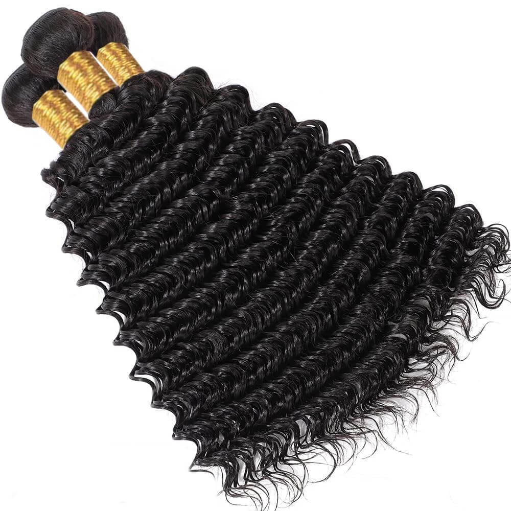 Deep Wave Human Hair Bundles Defined Curls Full Volume