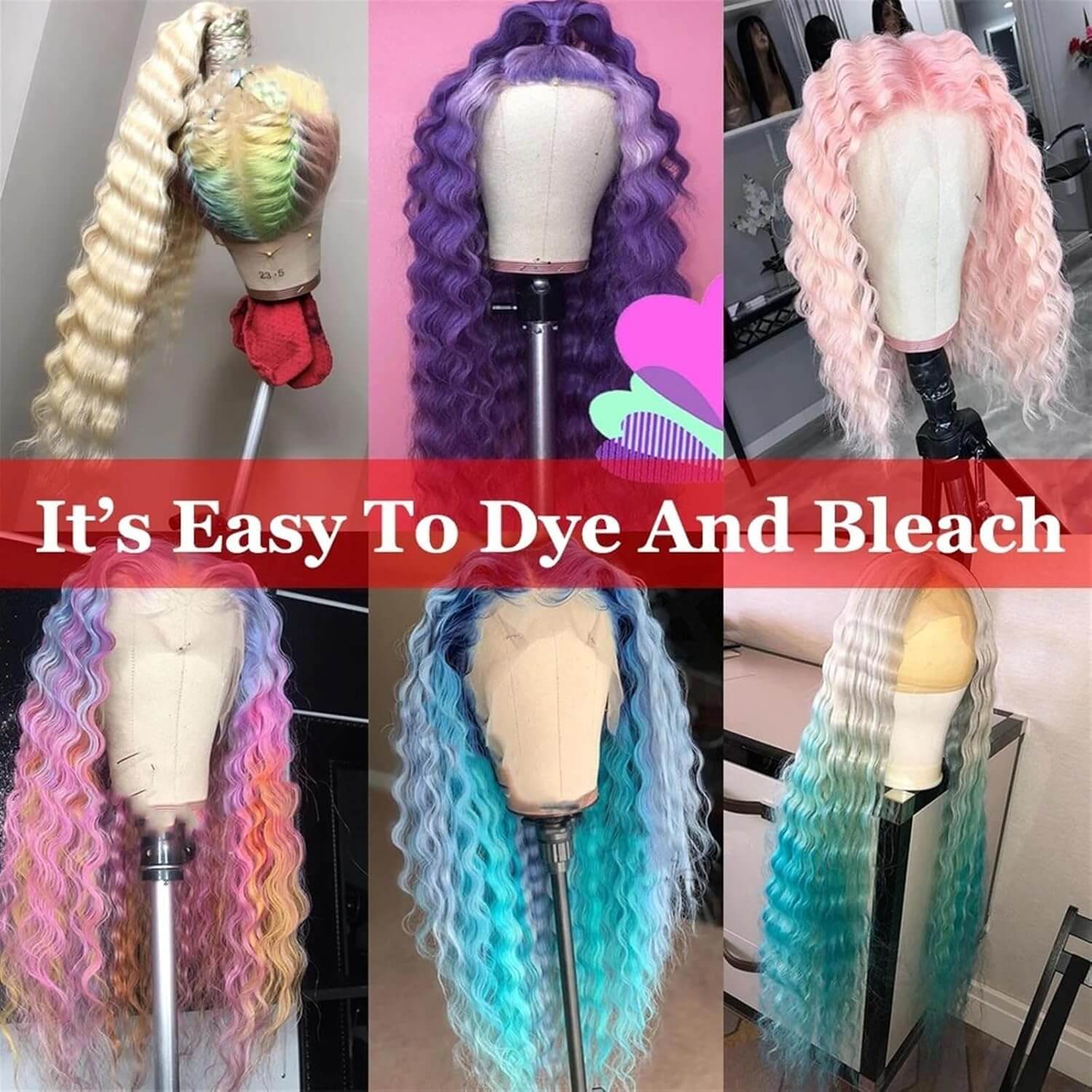 Blonde Deep Wave Wig 13x4 Lace Human Hair Voluminous