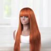 Luxe Ginger Wig Bold Straight Hair with Stylish Bangs