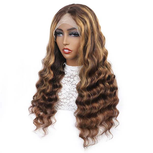 Loose Deep Wave Wig 4x4 Lace Closure Curls Natural Look