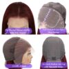 Burgundy Lace Front Wig 13x4 Straight Hair Bold Sleek Look