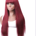 Stunning Burgundy Wig Long Straight Hair
