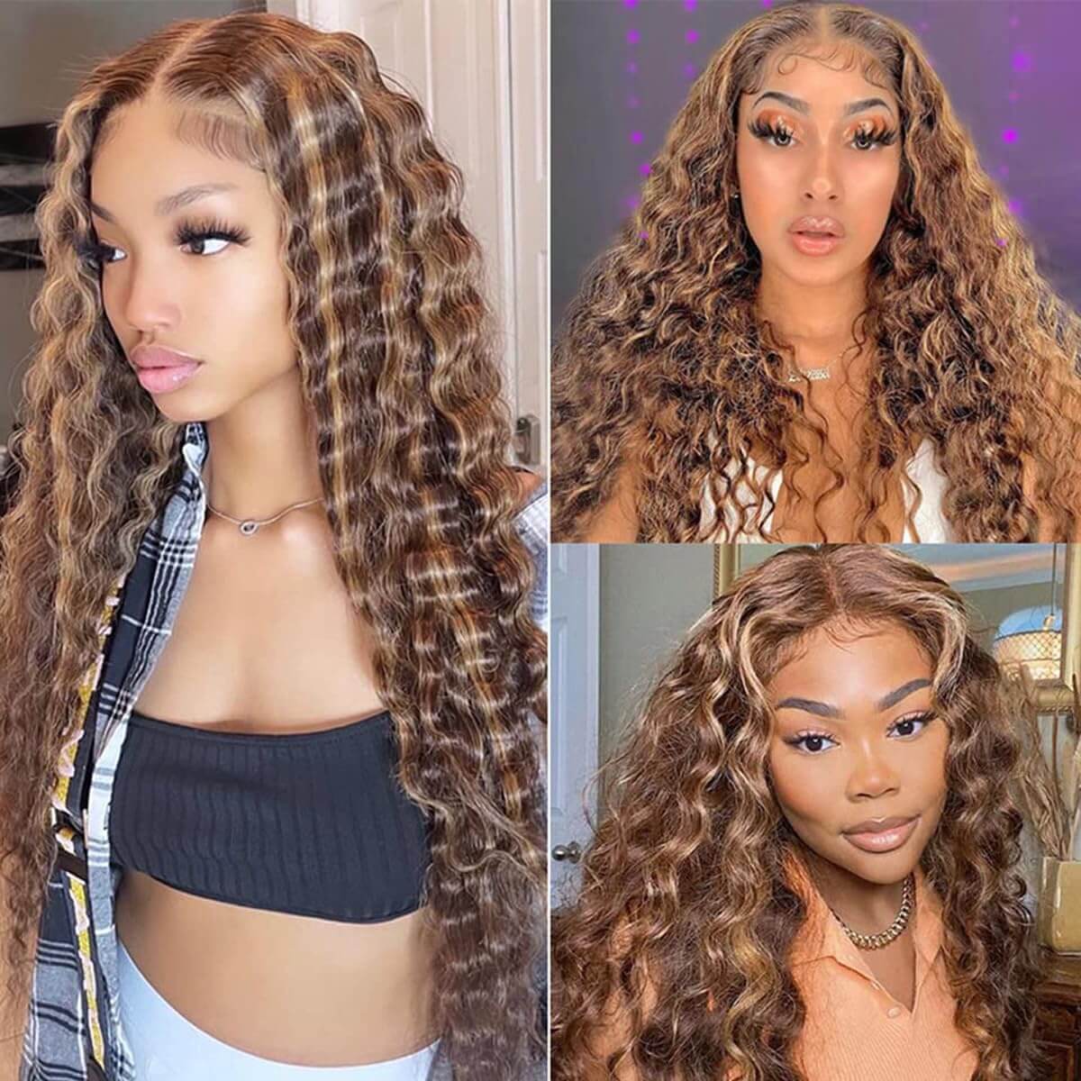Honey Blonde Loose Deep Wave Bundles remy Hair Full Volume
