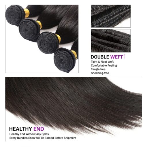 Human Hair Straight Bundles Silky Texture Natural Shine