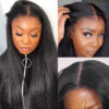 Yaki Straight Hair Wig 13x4 Lace Human Hair Natural Finish
