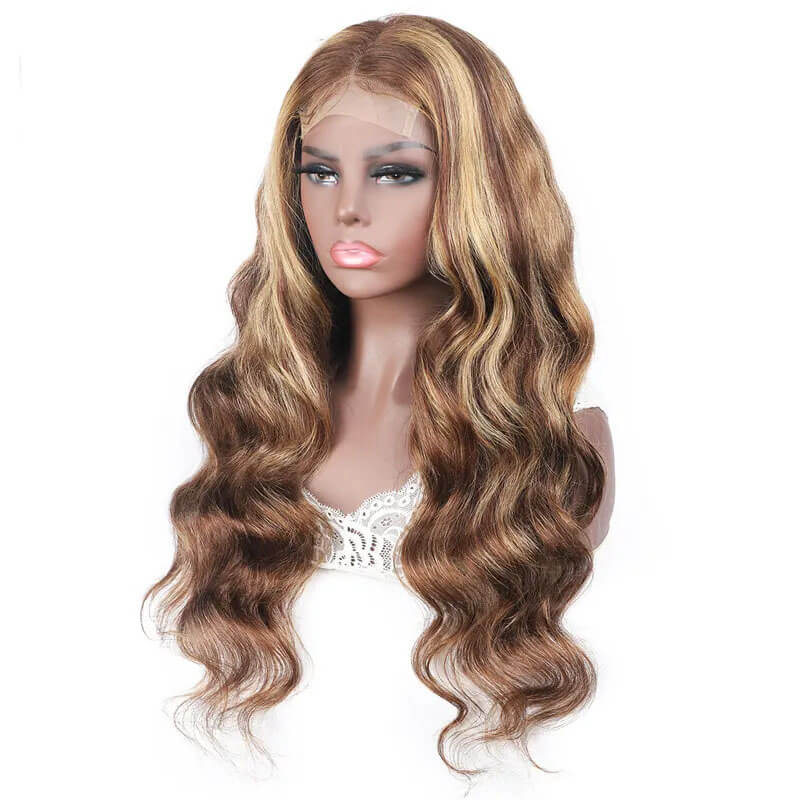 Wavy Honey Blonde Hair with Highlights Luminous Body Wave