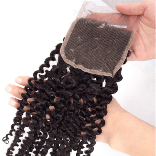 Kinky Curly Bundles with Closure Virgin Hair Voluminous