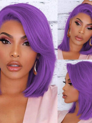 Bob Purple Wig 13x4 Lace Front Sleek Stylish