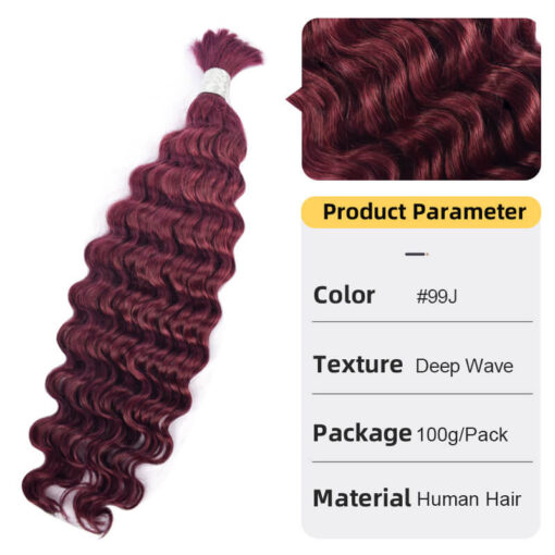 Bulk Human Hair for Braiding Deep Wave Texture Soft and Full