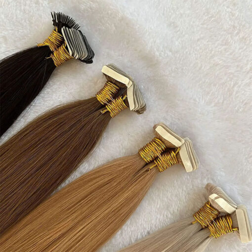 Blonde Tape In Skin Weft Extensions Bulk Human Hair Seamless