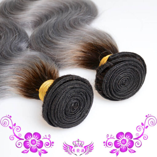 Grey Weave Hair Bundles Body Wave Texture Soft Natural Shine