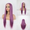 Sleek Straight Purple Color Wigs Human Hair Vibrant Stylish