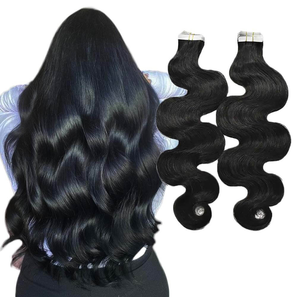 Body Wave Tape In Hair Extensions Human Hair Natural Waves