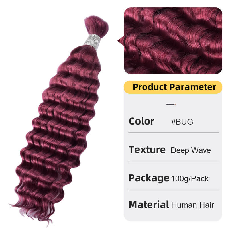 Bulk Human Hair for Braiding Deep Wave Texture Soft and Full