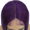 Bob Wig Purple Human Hair Vibrant Sleek Cut Natural Look