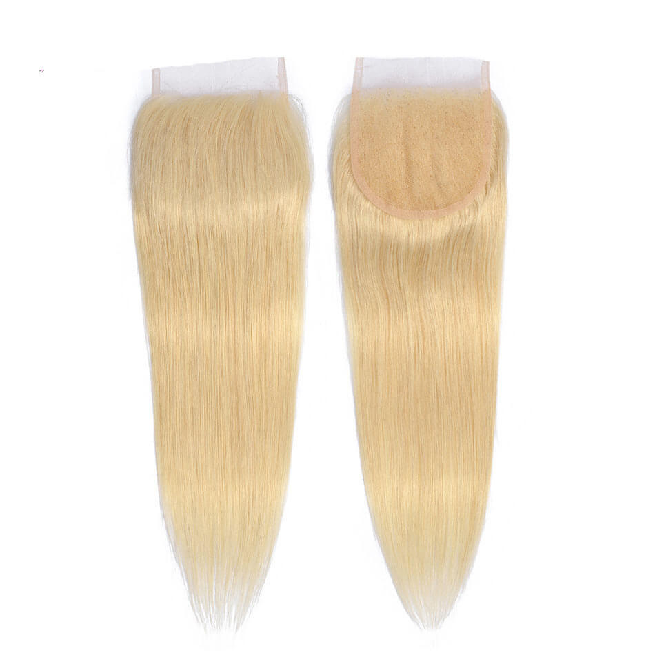 Blonde 4x4 Lace Closure Human Hair Natural Finish Seamless