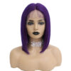 Bold Purple Bob Wig with T Lace Front Sleek Style Easy Wear