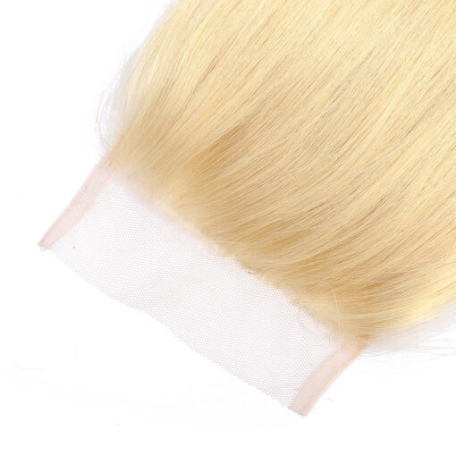Blonde 4x4 Lace Closure Human Hair Natural Finish Seamless