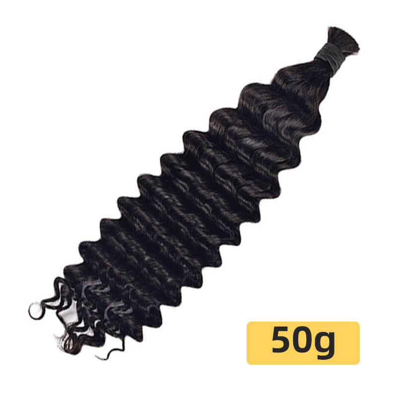 Bulk Human Hair for Braiding Deep Wave Texture Soft and Full
