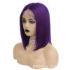 Bold Purple Bob Wig with T Lace Front Sleek Style Easy Wear