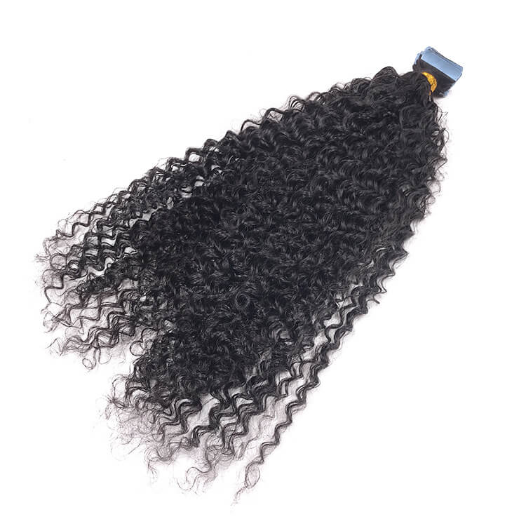 Kinky Curly Tape In Hair Extensions HumanHair Natural Volume