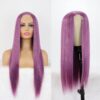 Sleek Straight Purple Color Wigs Human Hair Vibrant Stylish