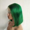 Green Bob Wig 13x4 Lace Front HumanHair Bold Sleek Short Cut