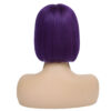 Bob Wig Purple Human Hair Vibrant Sleek Cut Natural Look