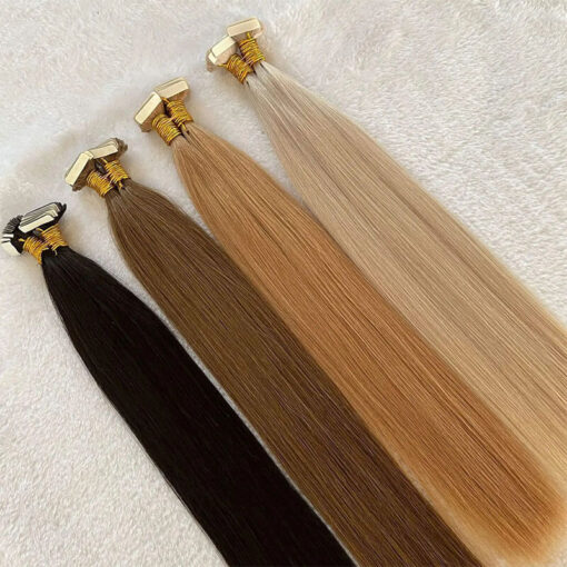 Blonde Tape In Skin Weft Extensions Bulk Human Hair Seamless